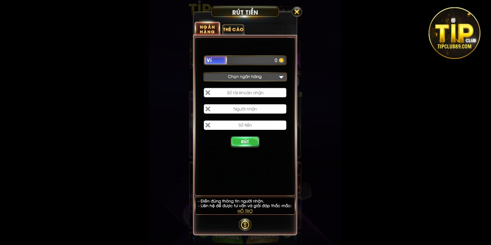 Lưu ý quan trọng khi rút tiền Tipclub Lưu ý quan trọng khi rút tiền Tipclub