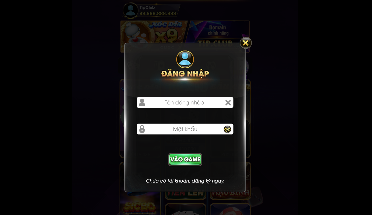 Hướng dẫn đăng nhập Tipclub